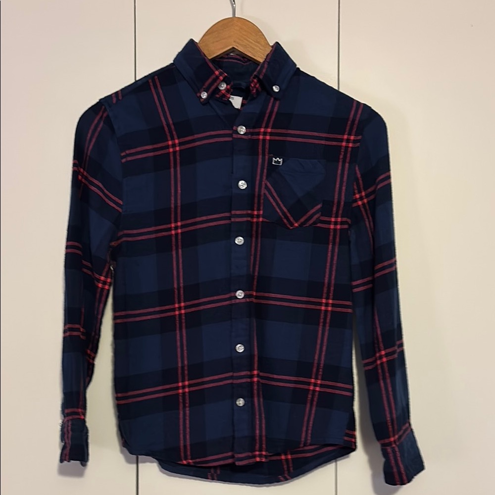 Crown & Ivy Navy and Red Plaid Shirt